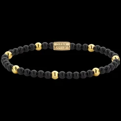 Armband^Rebel & Rose More Balls Than Most - Black Panther - Yellowgold ionplated - 4mm |