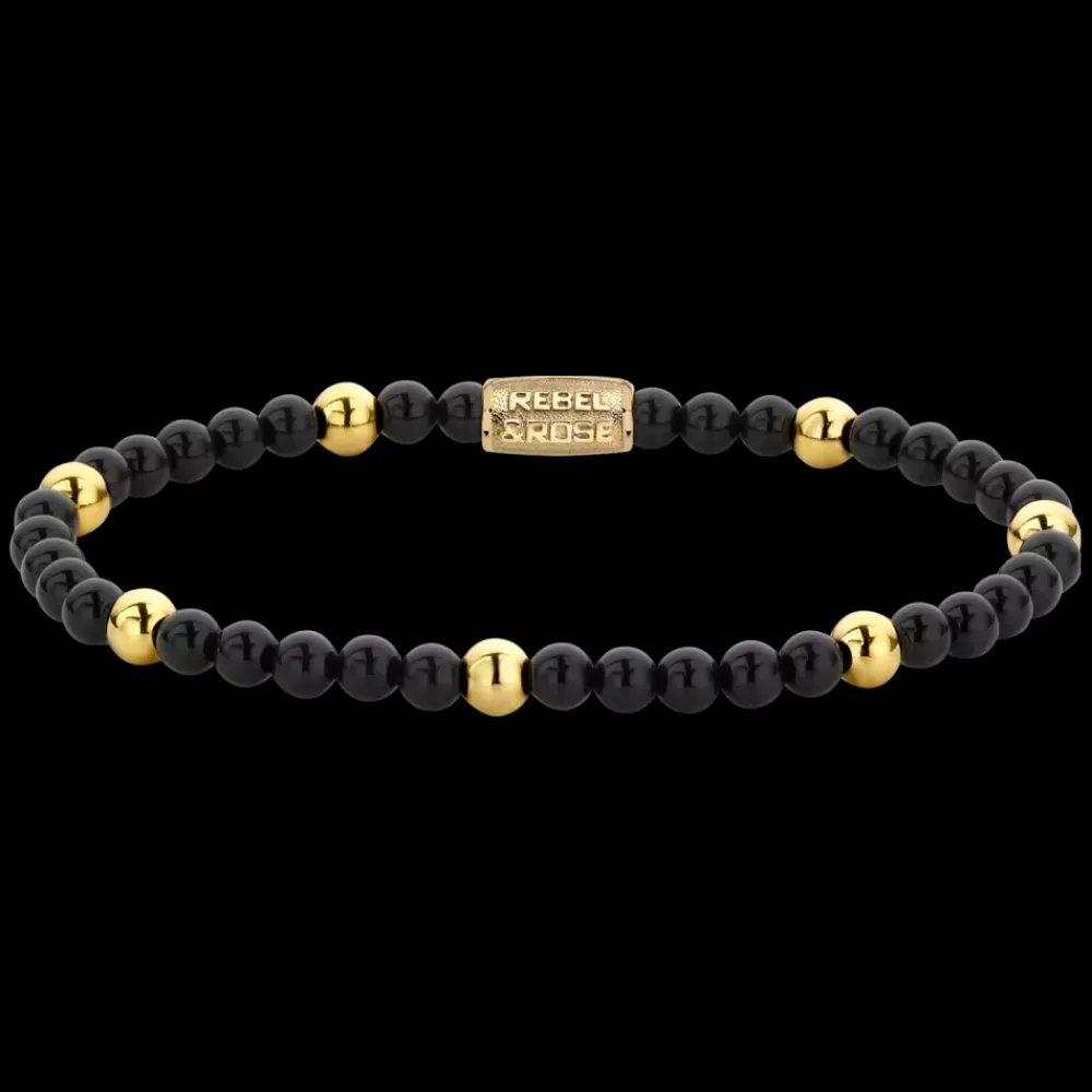 Armband^Rebel & Rose More Balls Than Most - Black Panther - Yellowgold ionplated - 4mm |