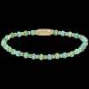 Armband^Rebel & Rose More Balls Than Most - Blue Green Adventure - Yellowgold ionplated - 4mm |