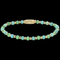 Armband^Rebel & Rose More Balls Than Most - Blue Green Adventure - Yellowgold ionplated - 4mm |