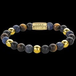 Armband^Rebel & Rose More Balls Than Most - Blue Rain Yellowgold - 8mm |