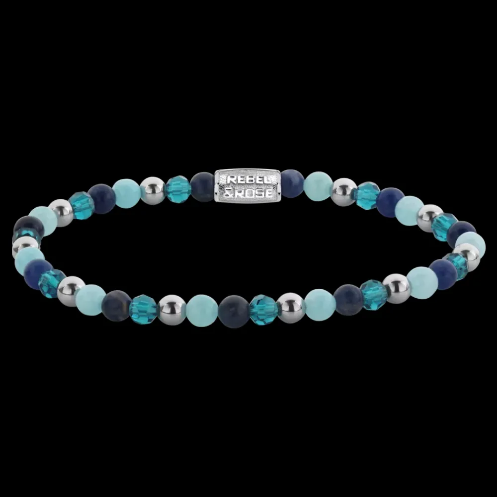 Armband^Rebel & Rose More Balls Than Most - Blue Summer Glam Rocks - 4mm |