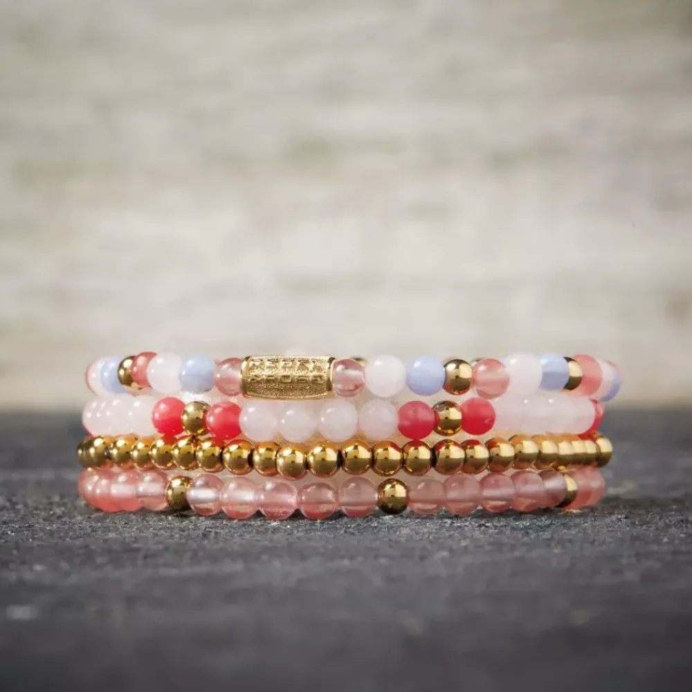 Armband^Rebel & Rose More Balls Than Most - Cherry Rose - Yellowgold ionplated - 4mm |