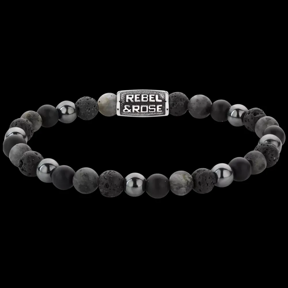 Armband^Rebel & Rose More Balls Than Most - Grey Rocks Vintage - 6mm |