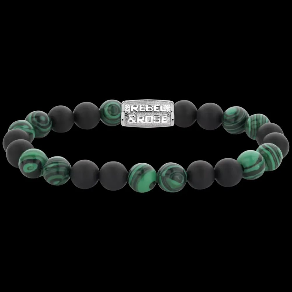 Armband^Rebel & Rose More Balls Than Most - Matt Malachite Twist - 8mm |
