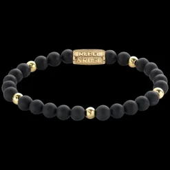 Armband | Armband^Rebel & Rose More Balls Than Most - Matt Black Madonna - Yellowgold ionplated - 6mm |