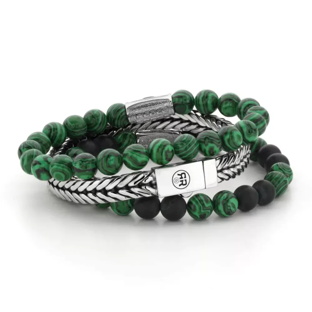 Armband^Rebel & Rose More Balls Than Most - Matt Malachite Twist - 8mm |