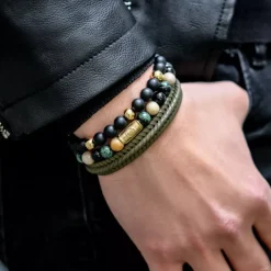 Armband | Armband^Rebel & Rose More Balls Than Most - Matt Black Madonna - Yellowgold ionplated - 8mm |