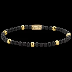 Armband | Armband^Rebel & Rose More Balls Than Most - Matt Black Madonna - Yellowgold ionplated - 6mm |