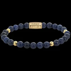 Armband^Rebel & Rose More Balls Than Most - Midnight Blue - Yellowgold ionplated - 6mm |