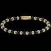 Armband^Rebel & Rose More Balls Than Most - Mix Black Madonna - Yellowgold ionplated - 4mm |