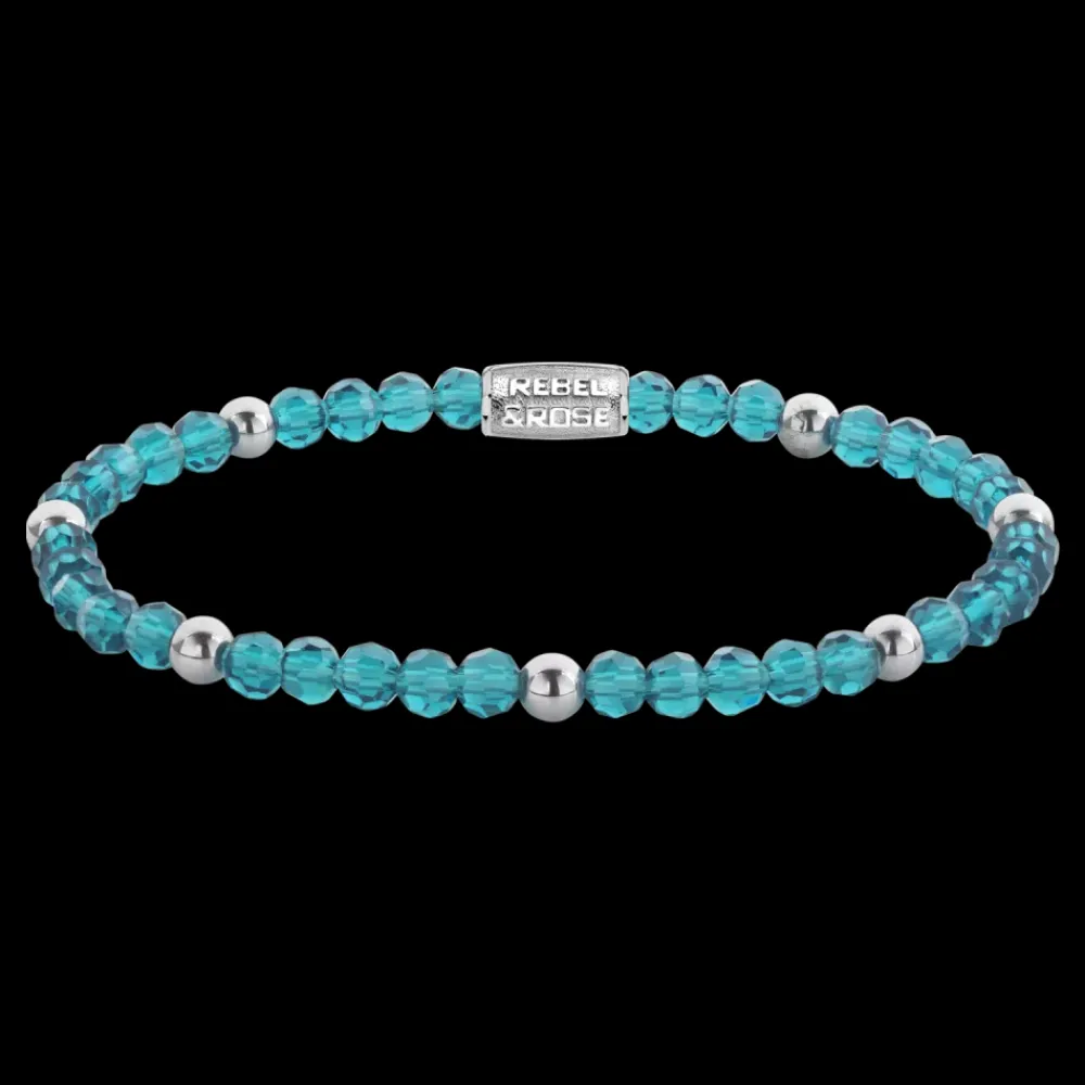 Armband^Rebel & Rose More Balls Than Most - Mix Blue Summer Glam Rocks - 4mm |