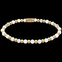 Armband^Rebel & Rose More Balls Than Most - Mix Virgin White Yellowgold - 4mm |