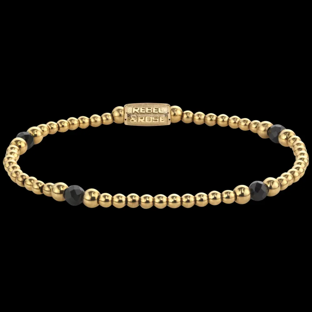 Armband^Rebel & Rose More Balls Than Most - Touch of Black Glam Rocks - 4mm |
