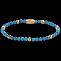 Armband^Rebel & Rose More Balls Than Most - Turquoise Delight - Yellowgold ionplated - 4mm |
