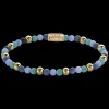 Armband | Armband^Rebel & Rose More Balls Than Most - Winter Blues - Yellowgold ionplated - 4mm |