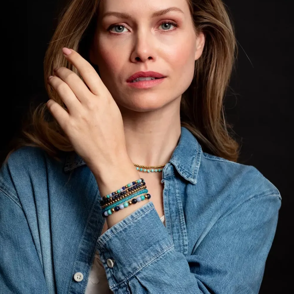Armband^Rebel & Rose More Balls Than Most - Winter Blues - 6mm |