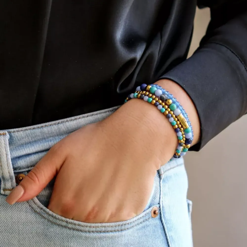 Armband^Rebel & Rose More Balls Than Most - Winter Blues - 6mm |