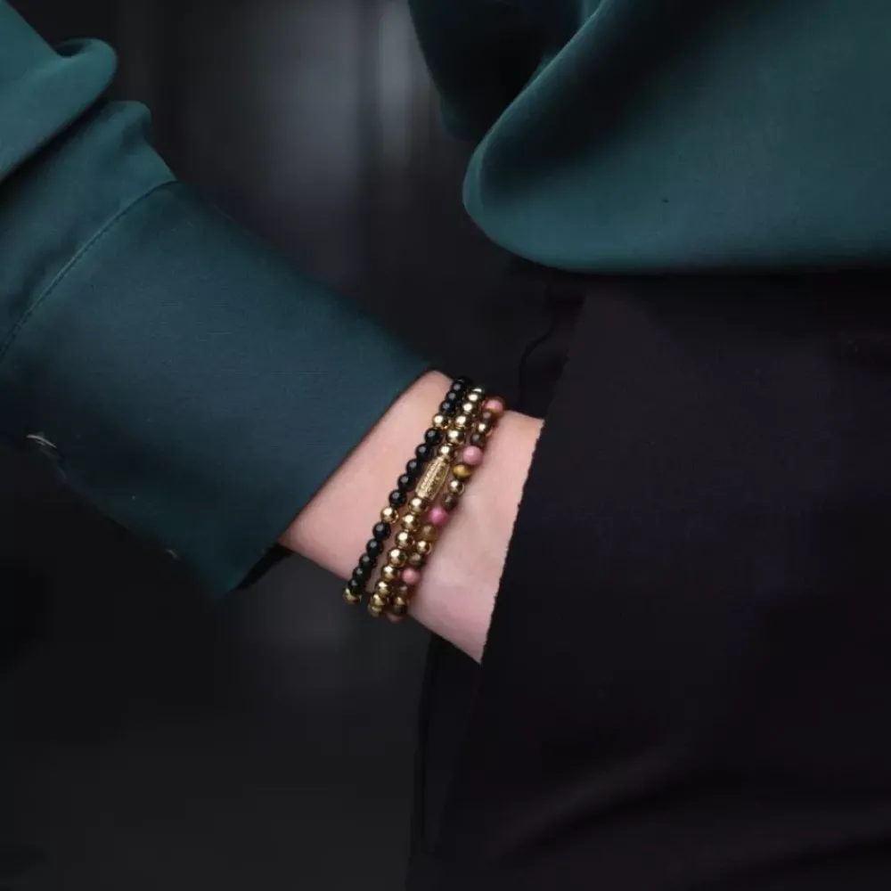 Armband^Rebel & Rose More Balls Than Most - Winter Glow - Yellowgold ionplated - 4mm |