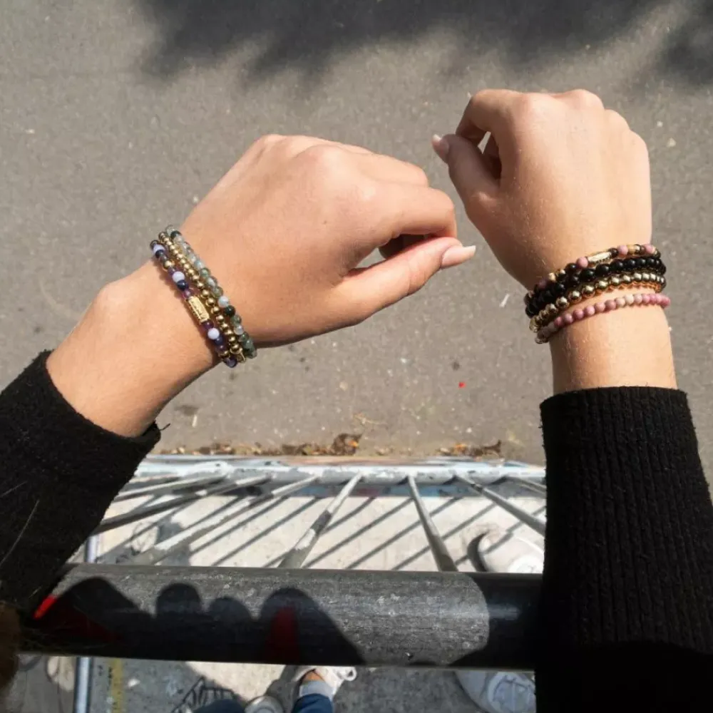Armband^Rebel & Rose More Balls Than Most - Winter Glow - Yellowgold ionplated - 6mm |