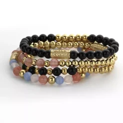 Armband^Rebel & Rose More Balls Than Most - Yellowgold meets Cherry Rose - 6mm |