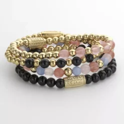 Armband^Rebel & Rose More Balls Than Most - Yellowgold meets Cherry Rose - 6mm |