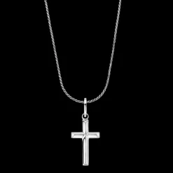 Ketting^Rebel & Rose Necklace & Pendant - Necklace Rope Silver 925 - 3mm with Pendant Cross Plain |