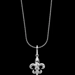 Ketting^Rebel & Rose Necklace & Pendant - Necklace Rope Silver 925 - 2mm with Pendant Fleur de Lis |