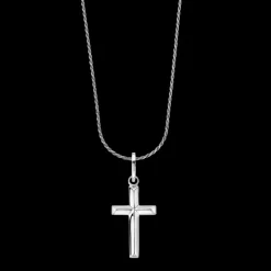 Ketting^Rebel & Rose Necklace & Pendant - Necklace Rope Silver 925 - 2mm with Pendant Cross Plain |