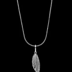 Ketting^Rebel & Rose Necklace & Pendant - Necklace Rope Silver 925 - 3mm with Pendant Feather |