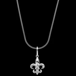 Ketting^Rebel & Rose Necklace & Pendant - Necklace Chain Silver 925 - 3mm with Pendant Fleur de Lis |