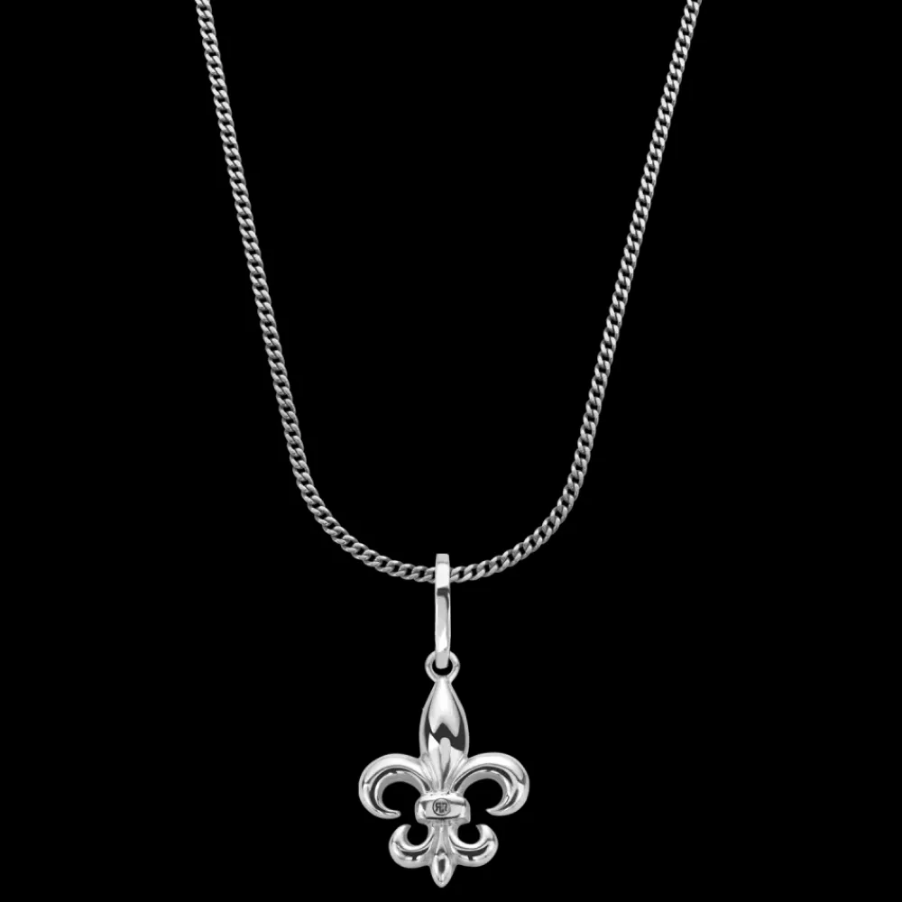 Ketting^Rebel & Rose Necklace & Pendant - Necklace Chain Silver 925 - 3mm with Pendant Fleur de Lis |