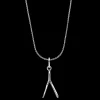 Ketting^Rebel & Rose Necklace & Pendant - Necklace Rope Silver 925 - 3mm with Pendant Wish Me Luck Small |