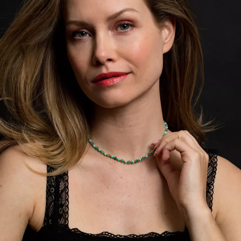 Ketting^Rebel & Rose Necklaces - Necklace Blue Green Adventure - 4mm |