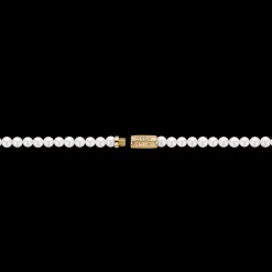 Ketting^Rebel & Rose Necklaces - Necklace Pearl Gem Gold 4mm |