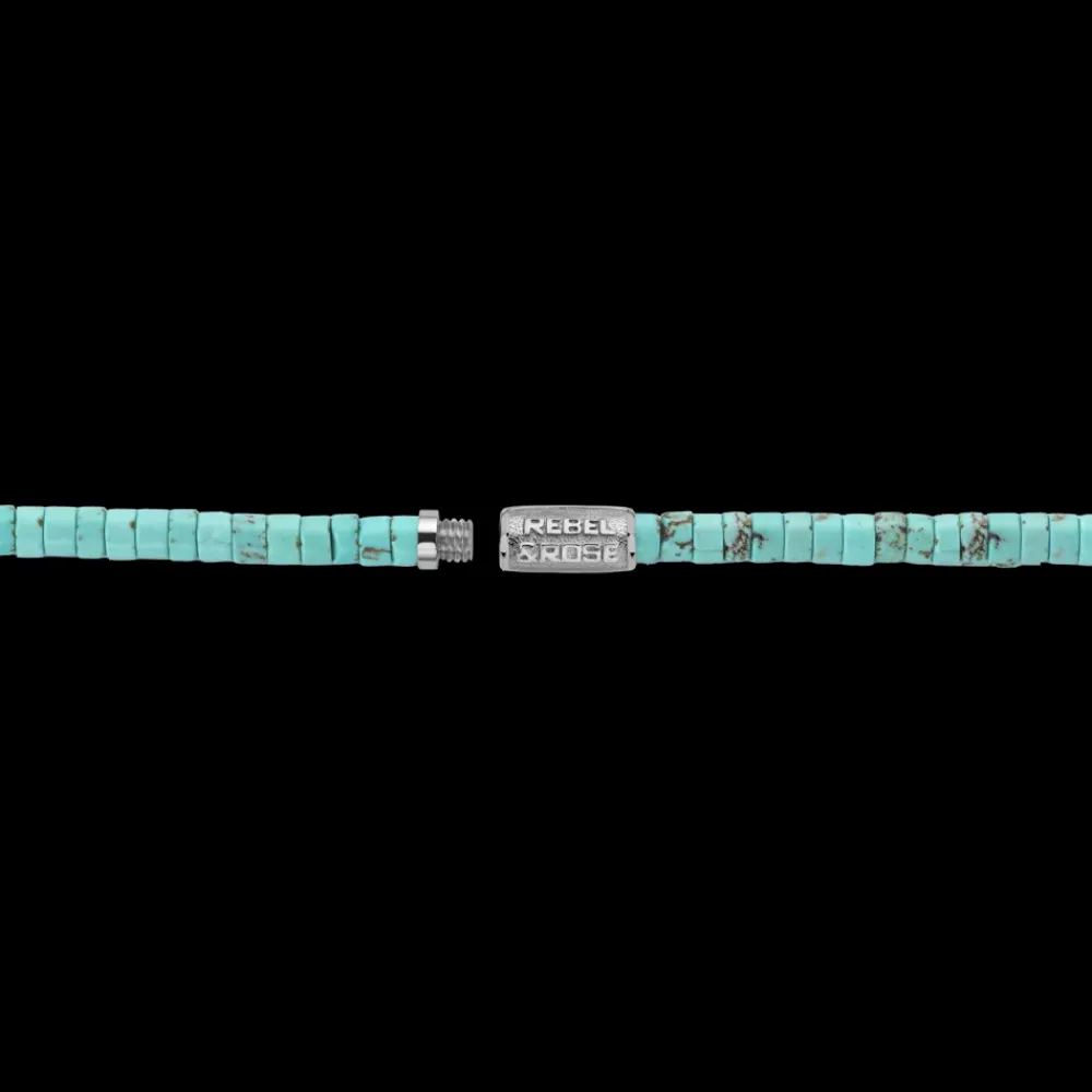 Ketting | Ketting^Rebel & Rose Necklaces - Necklace Slices Turquoise - 4mm |
