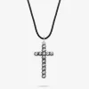 Ketting | Ketting^Rebel & Rose Necklaces - Necklace Studded Cross Antic Black |
