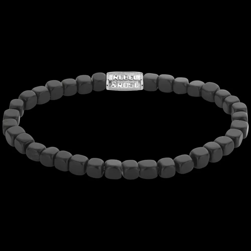 Armband^Rebel & Rose No Balls Please - Roll The Dice - The Black Stone - 4mm |