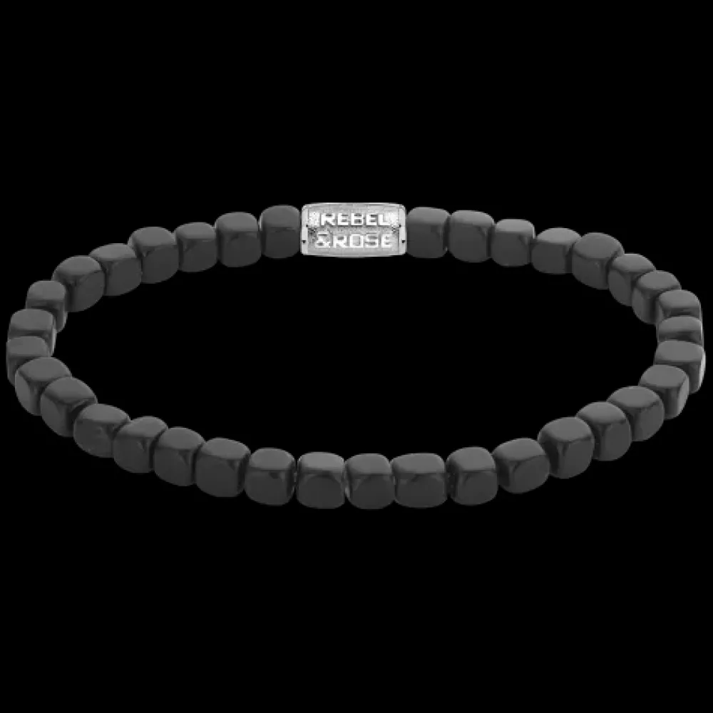 Armband^Rebel & Rose No Balls Please - Roll The Dice - The Black Stone - 4mm |