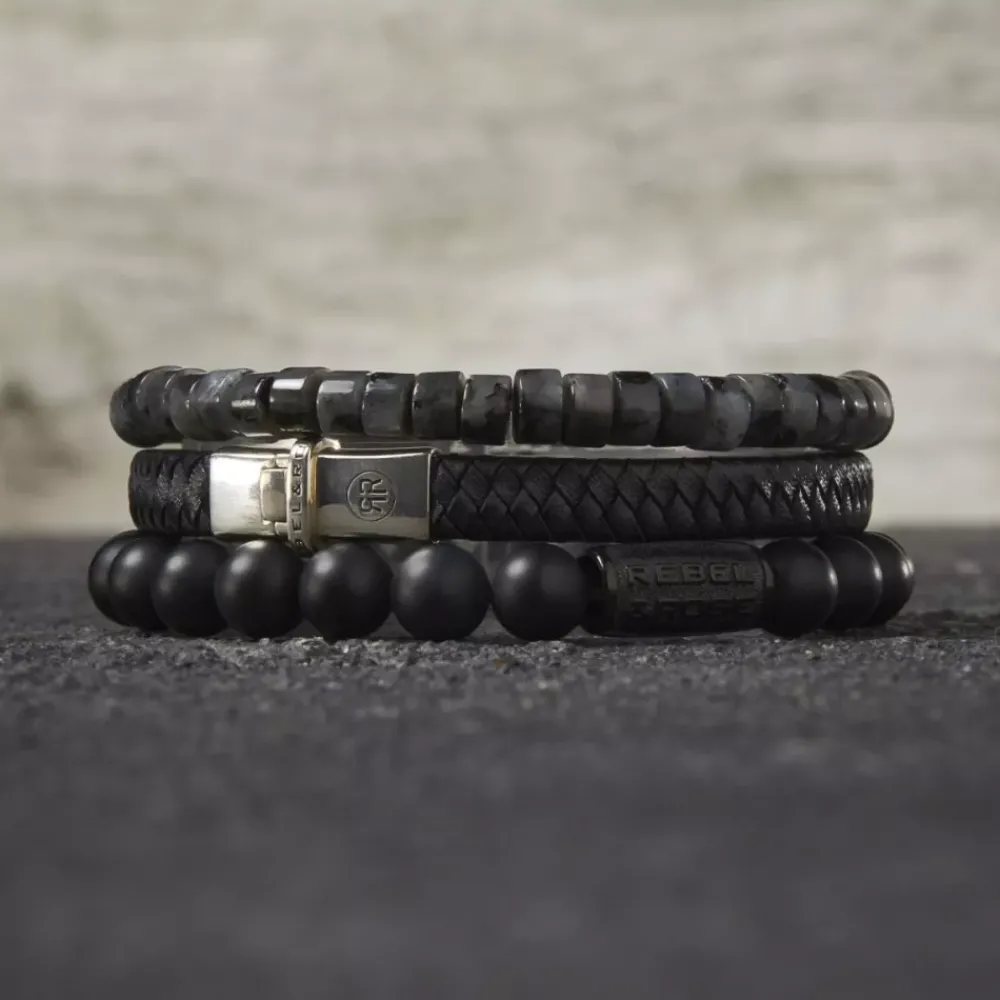 Armband^Rebel & Rose No Balls Please - Slices - Grey Seduction - 6mm |