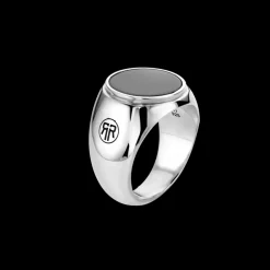 Ring^Rebel & Rose Sterling Silver Rings - Ring Round Onyx Lowneck |