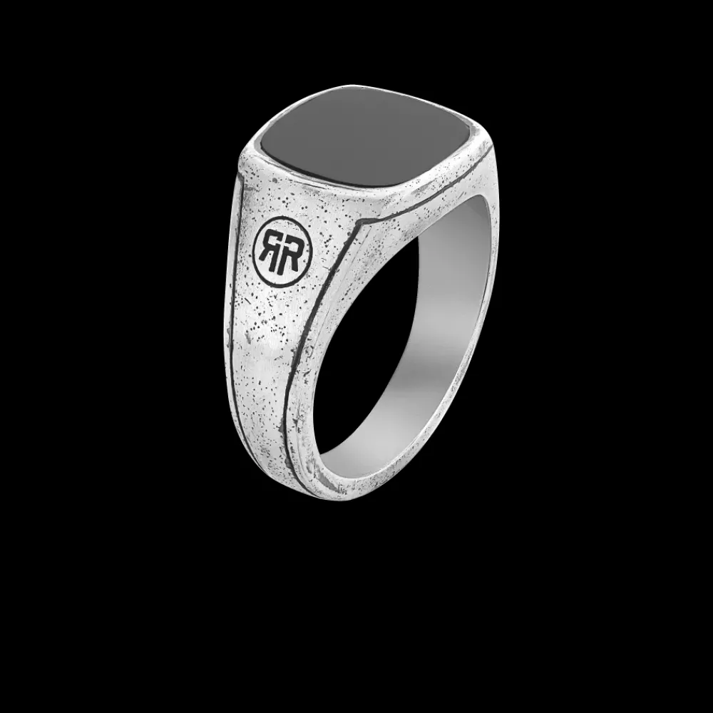 Ring^Rebel & Rose Sterling Silver Rings - Ring Square Vintage Onyx |