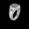 Ring^Rebel & Rose Sterling Silver Rings - Ring Square Vintage Green Jade   |