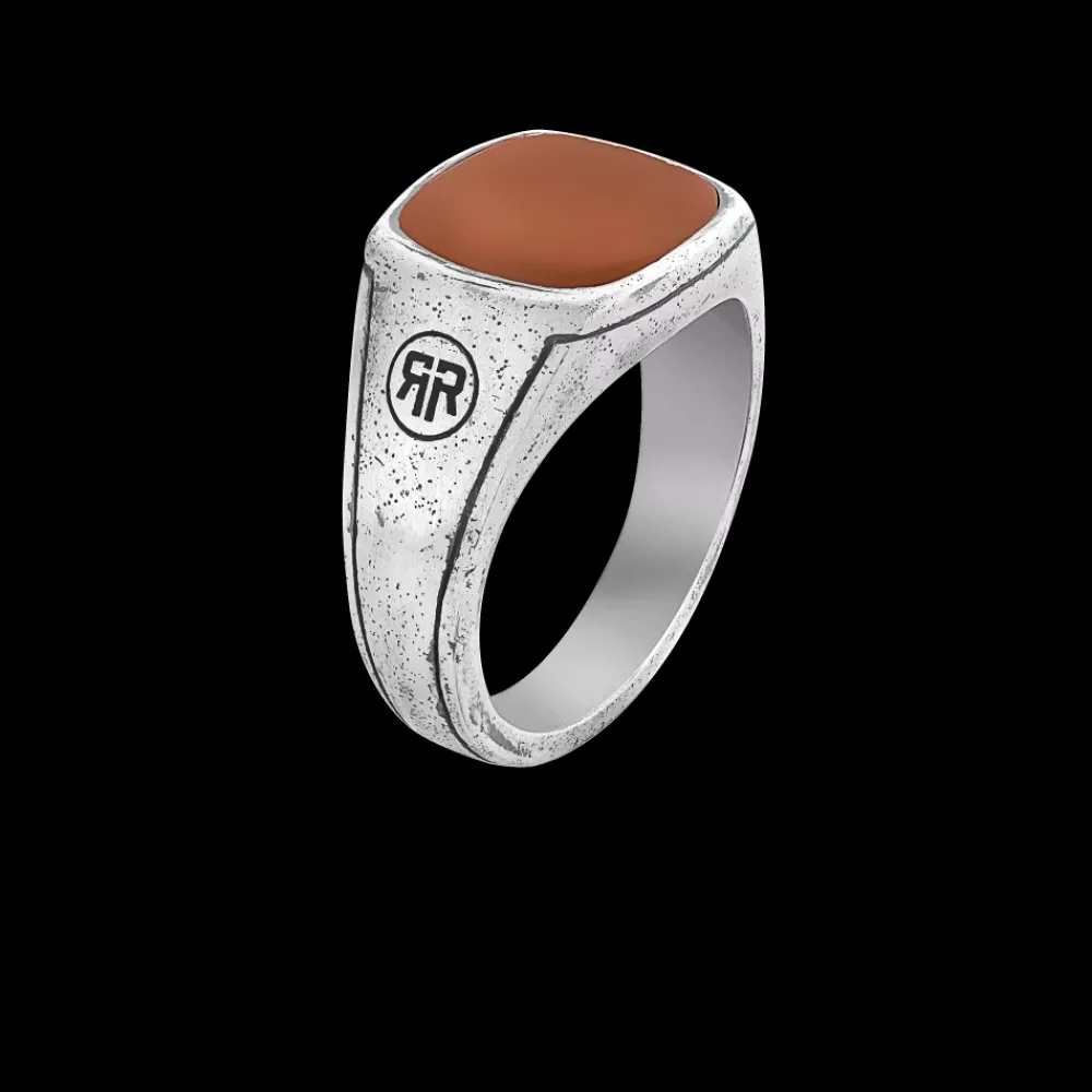 Ring^Rebel & Rose Sterling Silver Rings - Ring Square Vintage Red |