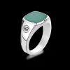 Ring^Rebel & Rose Sterling Silver Rings - Ring Square Green Jade   |