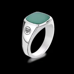 Ring^Rebel & Rose Sterling Silver Rings - Ring Square Green Jade   |