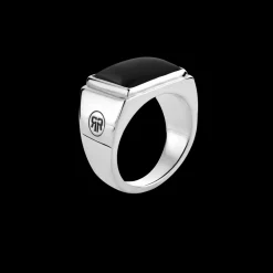Ring^Rebel & Rose Sterling Silver Rings - Ring Square Onyx Lowneck |