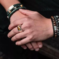 Ring^Rebel & Rose Sterling Silver Rings - Ring Square Tiger Lowneck |