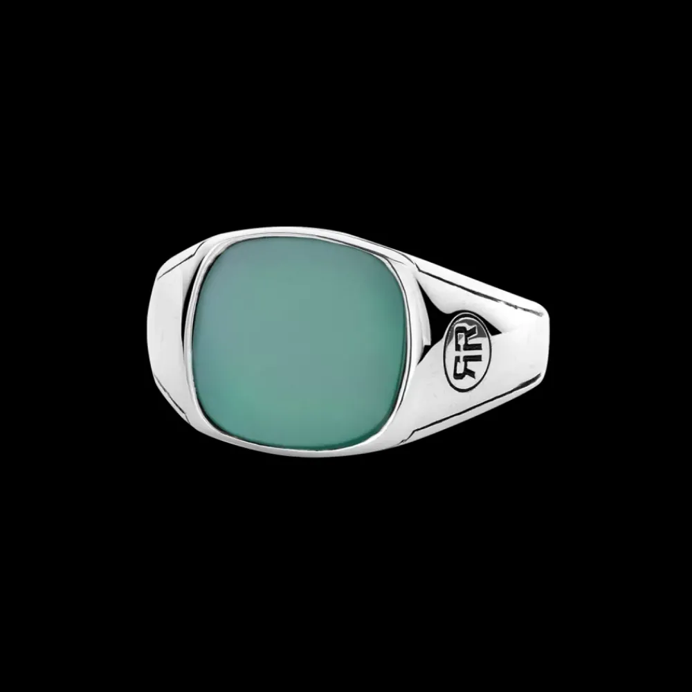 Ring^Rebel & Rose Sterling Silver Rings - Ring Square Green Jade |