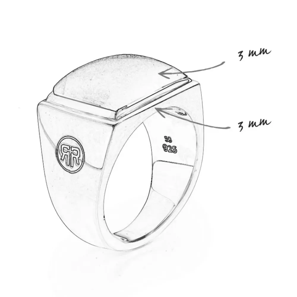 Ring^Rebel & Rose Sterling Silver Rings - Ring Square Onyx Lowneck |